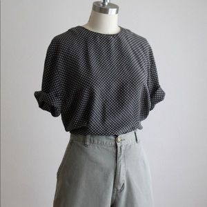 Polka dot silk tee